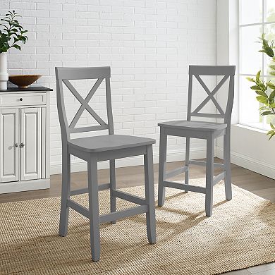 Crosley X-Back 2-Piece Counter Stool Set