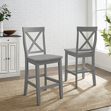 Crosley X-Back 2-Piece Counter Stool Set