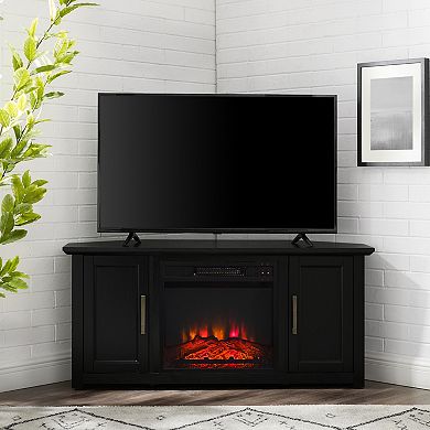 Crosley Camden Farmhouse Electric Fireplace Corner TV Stand