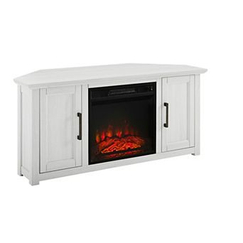 Crosley Camden Farmhouse Electric Fireplace Corner TV Stand