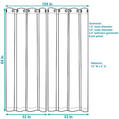 Sunnydaze Simple Outdoor Curtain Panel - Set of 2