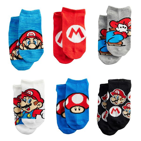 Nintendo Super Mario - NoShow Men's Socks - Size 6 1/2-12 - 3