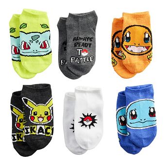 Boys 4-20 Pokémon 6-Pack No-Show Socks