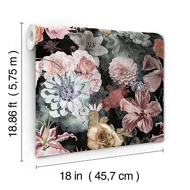 RoomMates Vintage Inspired Floral Peel & Stick Wallpaper