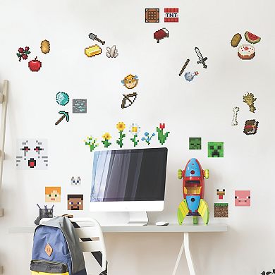 RoomMates Minecraft Peel & Stick Wall Decal 38-piece Set