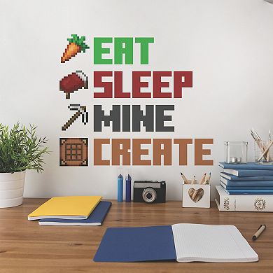 RoomMates Minecraft Mine Peel & Stick Wall Decal 8-piece Set