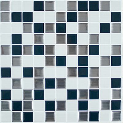 RoomMates Metallic Checkerboard Tile Peel and Stick Backsplash RoomMates Metallic Checkerboard Tile Peel and Stick Backsplash