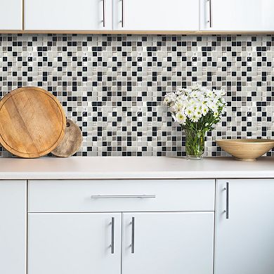 RoomMates Checkerboard Tile Peel & Stick Backsplash Wall Decal 4-piece Set