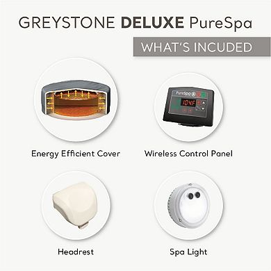 Intex 28449EP PureSpa Plus Greystone Inflatable Square Hot Tub Spa, 83 x 28"