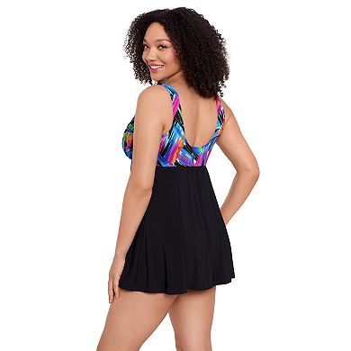 Women's Great Lengths Magic Stroke Draped Crossover Swim Dress