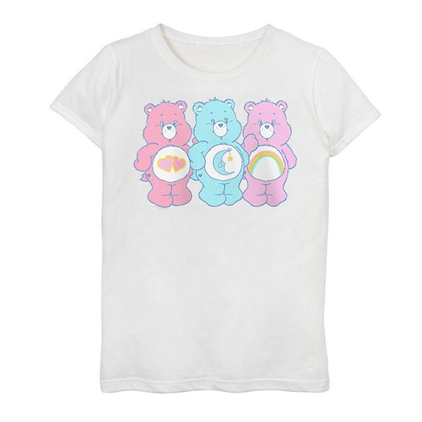 Girls 7-16 Care Bears Cheer Bear Bedtime Bear Love A Lot Bear Graphic Tee