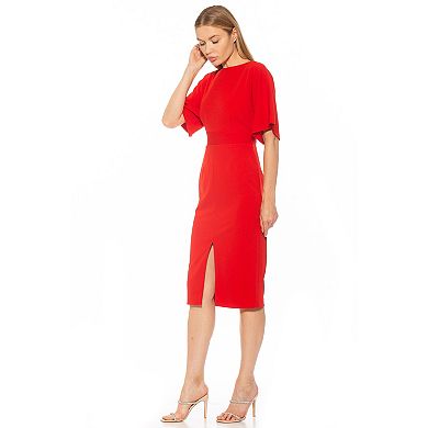 Women's ALEXIA ADMOR Trumpet Sleeve Midi Sheath Dress