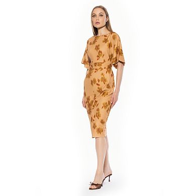 Women's ALEXIA ADMOR Trumpet Sleeve Midi Sheath Dress