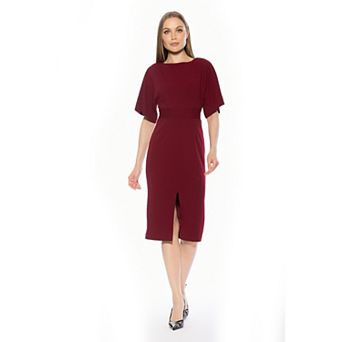Women's ALEXIA ADMOR Trumpet Sleeve Midi Sheath Dress