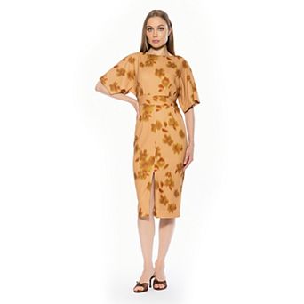 Women's ALEXIA ADMOR Trumpet Sleeve Midi Sheath Dress