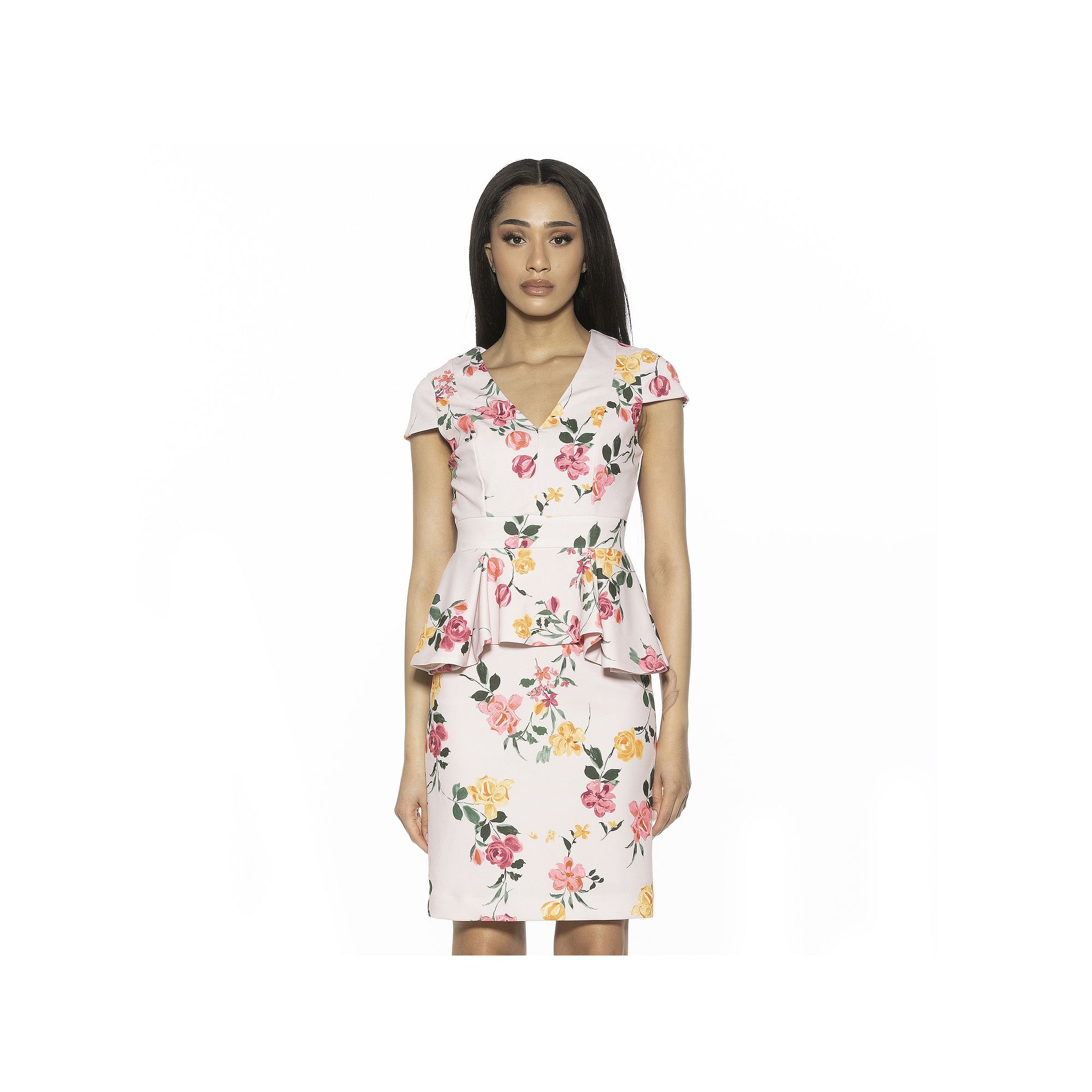 Womens ALEXIA ADMOR Fitted Sheath Dress, Size: Small, Blush Floral
