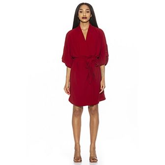 Women's ALEXIA ADMOR Tie-Front Wrap Mini Dress