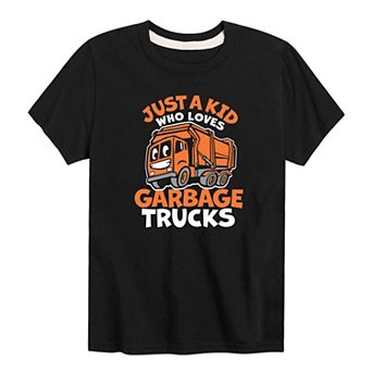 Boys 8-20 Kid Who Loves Garbage Trucks Graphic Tee