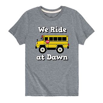 Boys 8-20 School Bus "We Ride At Dawn" Graphic Tee
