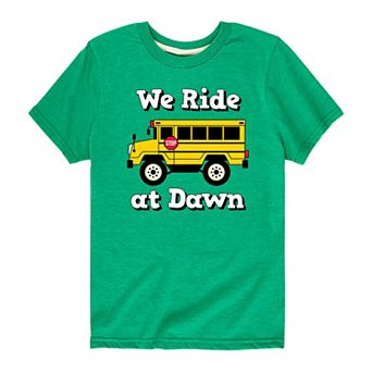 Boys 8-20 School Bus "We Ride At Dawn" Graphic Tee