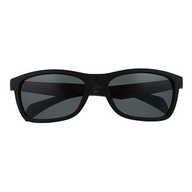 Men's Dockers® Matte Rubberized Black with Smoke Lens Wrap Sunglasses