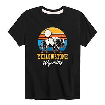 Boys 8-20 Yellowstone, Wyoming Bison Graphic Tee