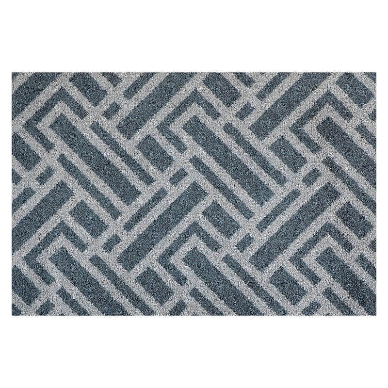 Bungalow Flooring ColorStar Deco Grid 22 x 34 Doormat, Grey, 2X3 Ft