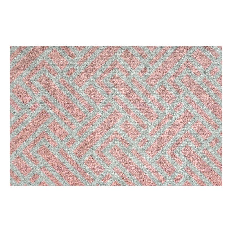Bungalow Flooring ColorStar Deco Grid 22 x 34 Doormat, Orange, 2X3 Ft