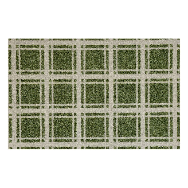 Bungalow Flooring ColorStar Prairie Grid 22 x 34 Doormat, Green, 2X3 Ft
