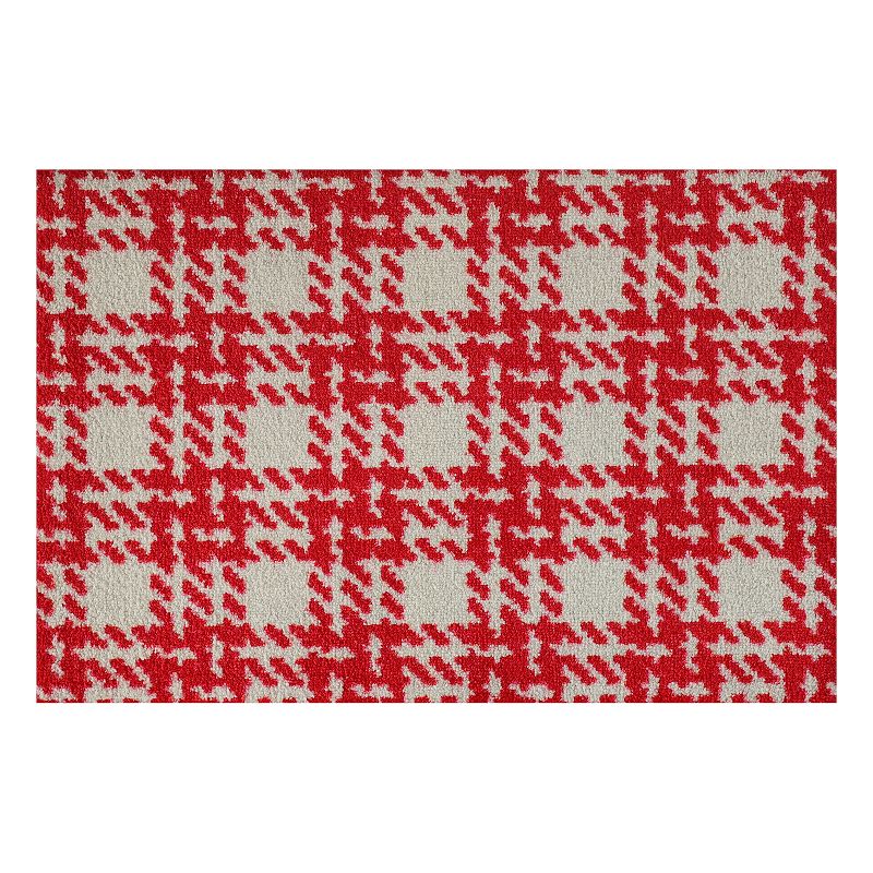 Bungalow Flooring ColorStar Hook Knit 22 x 34 Doormat, Red, 2X3 Ft