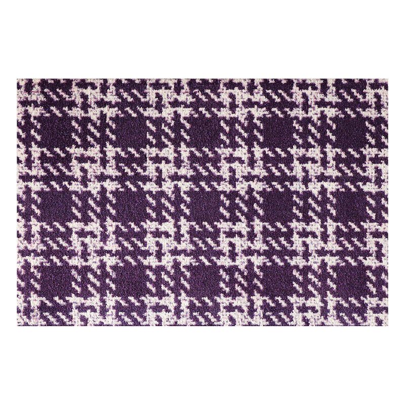Bungalow Flooring ColorStar Hook Knit 22 x 34 Doormat, Purple, 2X3 Ft