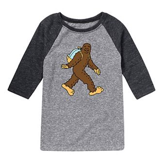 Boys 8-20 Sasquatch Backpack Raglan Graphic Tee