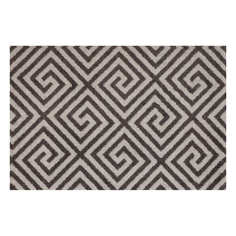 Bungalow Flooring ColorStar Greek Grid 22 x 34 Doormat, Grey, 2X3 Ft