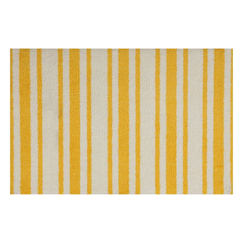 Bungalow Flooring ColorStar Timeless Stripe 22 x 34 Doormat, Yellow, 2X