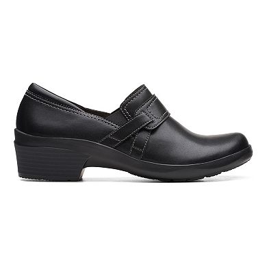 Clarks® Angie Poppy Women's Leather Slip-On Dress Shoes