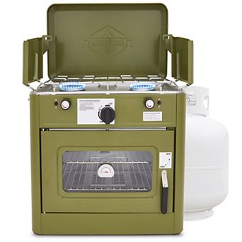Hike Crew Gas Camping Oven, Csa Approved 2-burner Stove & Camp Oven With Bag, Igniter & More - Red