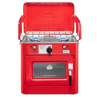 Hike Crew Gas Camping Oven, Csa Approved 2-burner Stove & Camp Oven With Bag, Igniter & More - Red