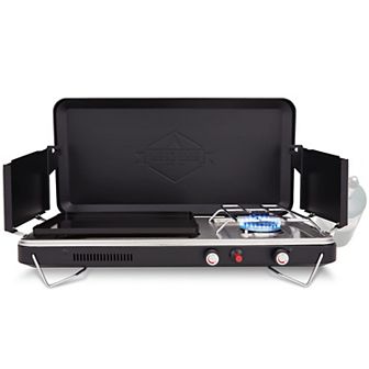 Hike Crew 2-in-1 Gas Camping Stove, Camping Grill & Stove with Igniter & Stainless Drip Tray