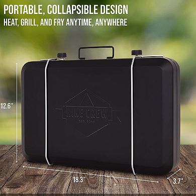 Hike Crew 2 Burner Propane Stove, 10,000 Btu Portable Stove With Handle & Foldable Legs - Red