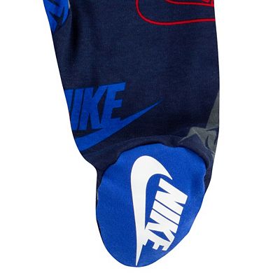 Newborn Baby Nike Logo Full-Zip Footed One Piece Coverall