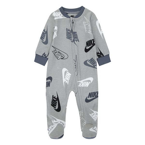 Baby Nike Logo Zip Footed Sleep Play One Piece Coveralls