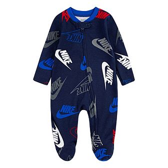 Newborn Baby Nike Logo Full-Zip Footed One Piece Coverall