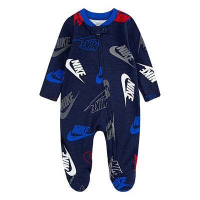 Baby Nike Logo Zip Footed Sleep Play One Piece Coveralls