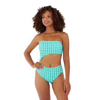 Juniors' Ninety-Nine ° Bandeau Cutout One-Piece Swimsuit