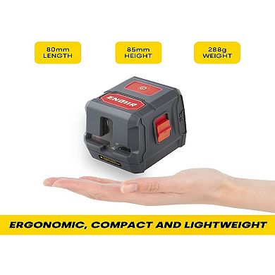 Enventor Red Powerful Multipurpose Laser Level Line for Picture Hanging, Tile Installation with Carrying Bag and Batteries