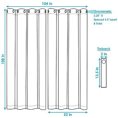 Sunnydaze Blackout Curtain Panel With Grommet Top - 52"x108"