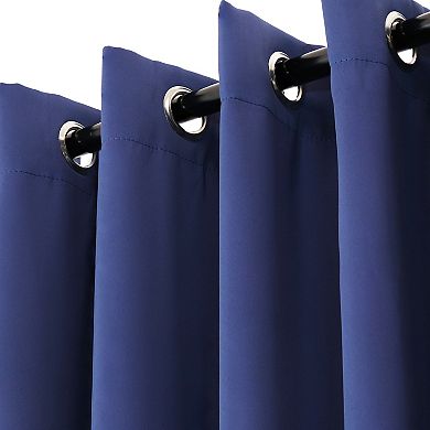 Sunnydaze Outdoor Blackout Curtain Panel - Gray - 52 in x 108 in - Set of 2