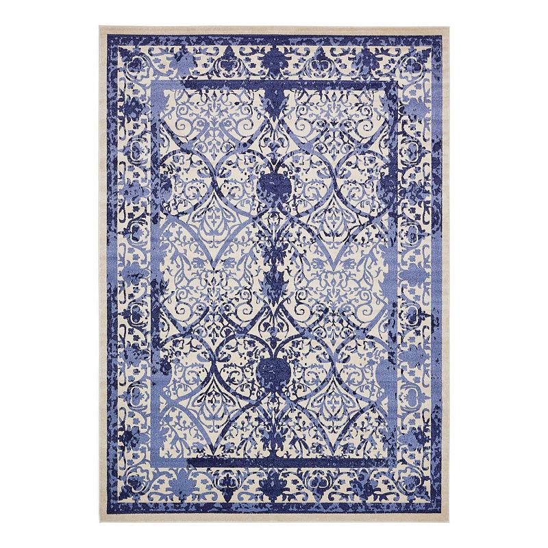 Unique Loom Traditional La Jolla Rug, Blue, 12Ft Rnd