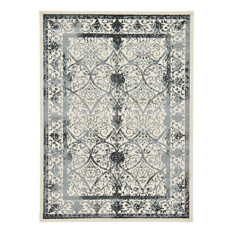 Unique Loom Traditional La Jolla Rug, Grey, 12Ft Rnd