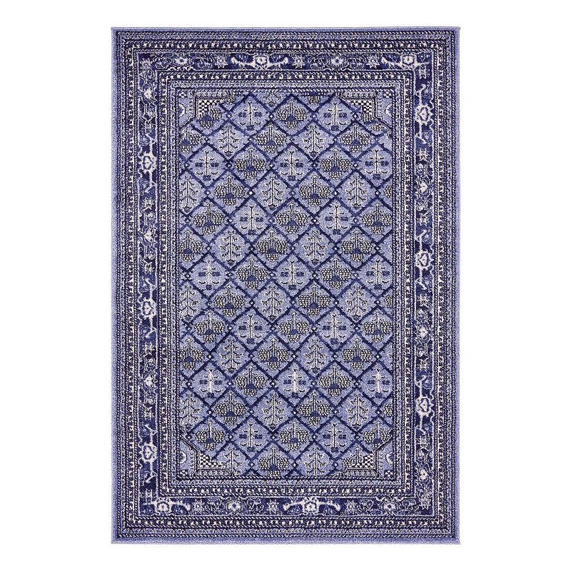 Unique Loom Trellis La Jolla Rug, Blue, 8Ft Rnd